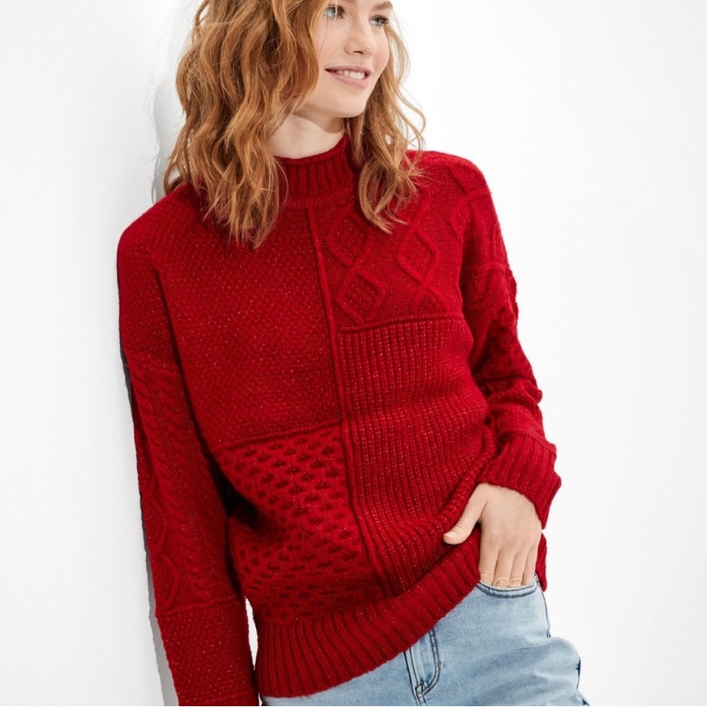American Eagle Patchwork Sweater